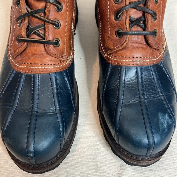 Frye Men’s Leather Duck Boots - Size 9.5D - Two-Tone Brown & Navy - Picture 9 of 13